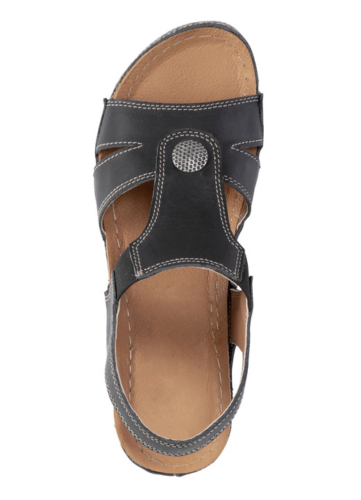 Komfortschuhe - ELENA EDEN Sandale aus Nappaleder mit Metallschmuck, in Größe 036 bis 041, in Farbe SCHWARZ Ansicht 2