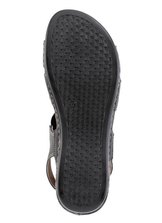 Komfortschuhe - ELENA EDEN Sandale aus Nappaleder mit Metallschmuck, in Größe 036 bis 041, in Farbe SCHWARZ Ansicht 3