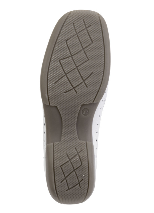 Mode - ELENA EDEN, sommerliche Damen-Slipper, Weite H, mit herausnehmbarem Fußbett, in Größe 036 bis 042, in Farbe WEISS Ansicht 3