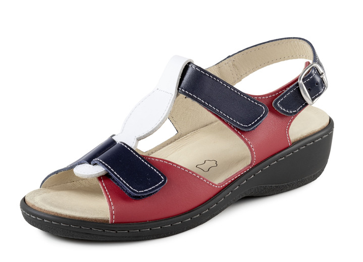 Komfortschuhe - ELENA EDEN, bequeme Damen-Sandalen, Weite H, mit herausnehmbarem Fußbett, in Größe 036 bis 043, in Farbe ROT-BLAU-WEISS Ansicht 1