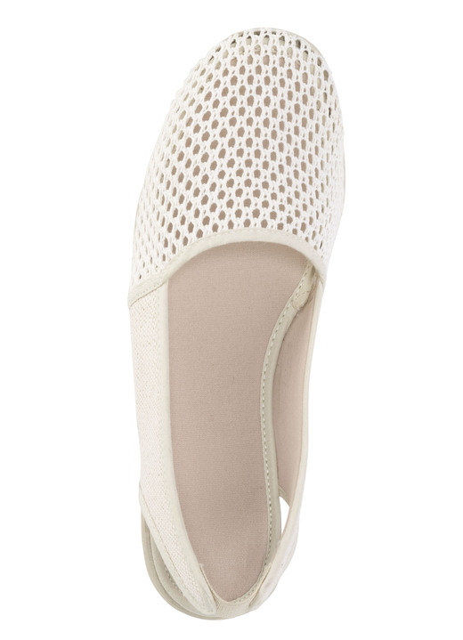 Sandaletten & Pantoletten - ELENA EDEN Sandale aus luftigem Meshmaterial und Textil mit Metallicschimmer, in Größe 036 bis 042, in Farbe HELLBEIGE Ansicht 2