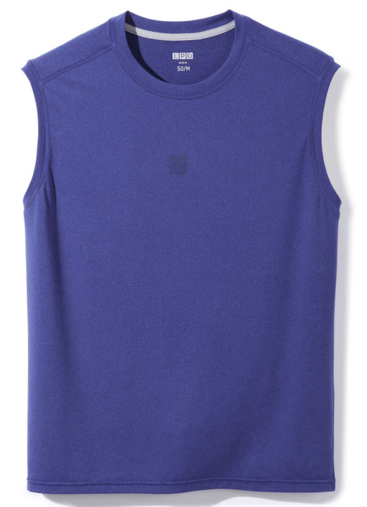 Sport- & Freizeitmode - Achselshirt von „LPO“ in 3 Farben, in Größe 048 bis 058, in Farbe DUNKELGRAU MELIERT Ansicht 3