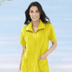 Strandmode - Frottier-Kleid mit durchgehendem Reißverschluss – Farbe GELB – Ansicht 1 Strandmode - Frottier-Kleid mit durchgehendem Reißverschluss, in Größe 038 bis 054, in Farbe GRÜN – Farbe GELB – Ansicht 1