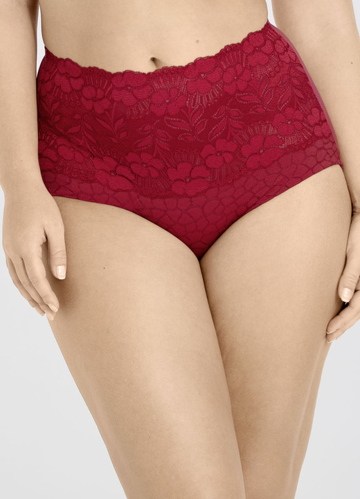 Slips - Miss Mary Miederslip mit unterlegter Elastikspitze im Vorderteil, in Größe 038 bis 056, in Farbe WEISS Ansicht 7