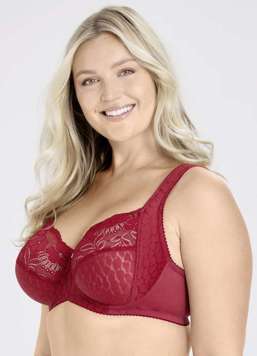 Bügel-BH - Miss Mary Bügel-BH mit strukturiertem Vorderteil, in Größe 075 bis 110, in Cup D, in Farbe ROT Ansicht 4