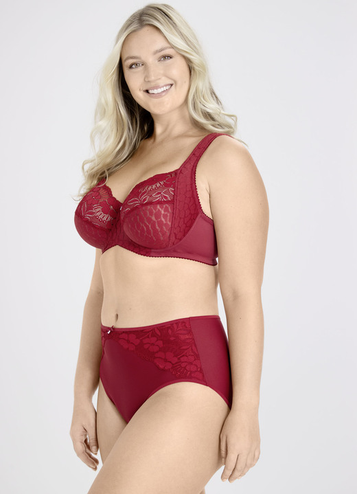 Bügel-BH - Miss Mary Bügel-BH mit strukturiertem Vorderteil, in Größe 075 bis 110, in Cup D, in Farbe ROT Ansicht 3