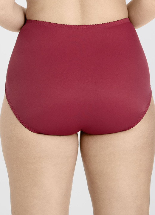 Slips - Miss Mary Miederslip mit unterlegter Elastikspitze im Vorderteil, in Größe 038 bis 056, in Farbe ROT Ansicht 4