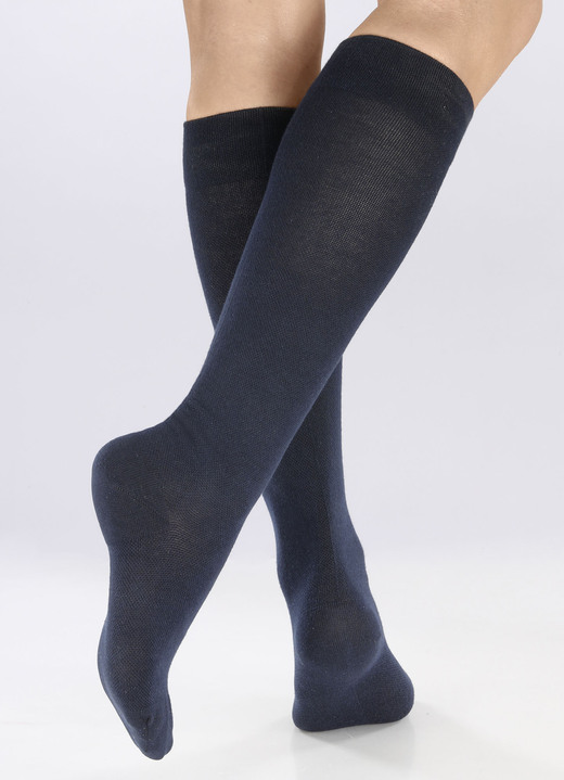 Strümpfe - Dreierpack Kniestrümpfe mit Stützfunktion, in Größe 1 (Schuhgr. 35-38) bis 3 (Schuhgr. 43-46), in Farbe 1X BORDEAUX, 1X MARINE, 1X SCHWARZ Ansicht 2