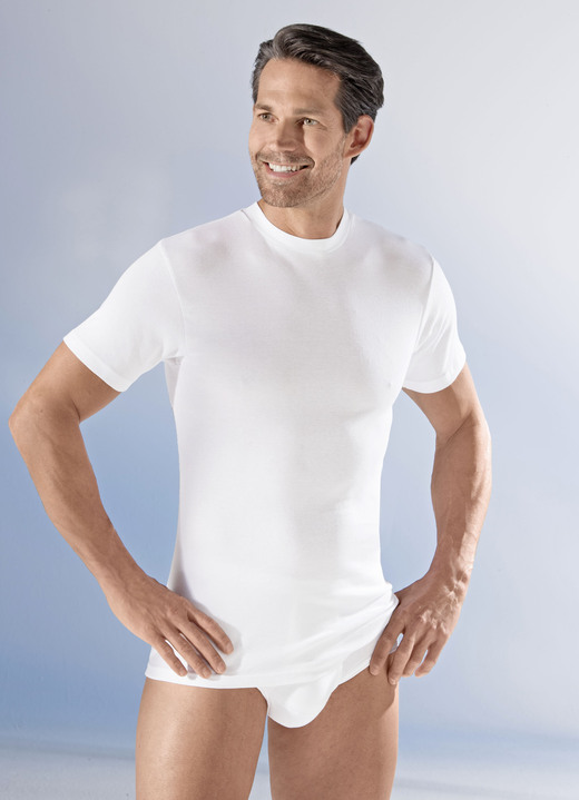 Unterwäsche - Mey Noblesse Zweierpack Shirts aus Feinripp, weiß, in Größe 004 bis 009, in Farbe WEISS