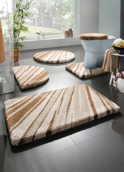Badgarnituren - Badgarnitur von Kleine Wolke, in Größe 100 (Vorleger halbrund, 50/ 80 cm) bis 112 (WC-Deckelbezug, 47/ 50 cm), in Farbe BEIGE Ansicht 1