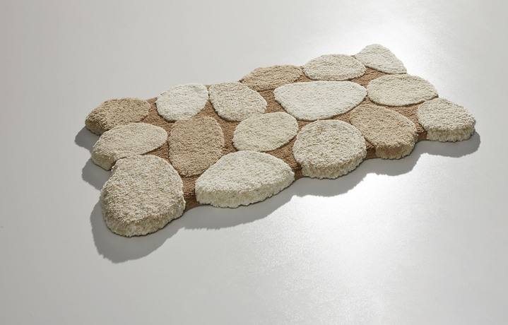 Badgarnituren - Badgarnitur mit rutschhemmender Rückseite, in Größe 100 (Vorleger halbrund, 50/ 80 cm) bis 112 (WC-Deckelbezug, 47/ 50 cm), in Farbe GRAU Ansicht 4