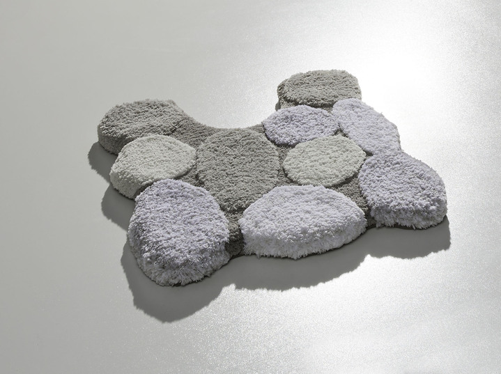 Badgarnituren - Badgarnitur mit rutschhemmender Rückseite, in Größe 100 (Vorleger halbrund, 50/ 80 cm) bis 112 (WC-Deckelbezug, 47/ 50 cm), in Farbe GRAU Ansicht 2