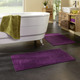 Badgarnituren - Barfußweicher Badteppich mit natürlichem Blätter-Dessin, in Farbe BEERE, in Ausführung Jacquard-Bordüre – Farbe BEERE – Ansicht 2