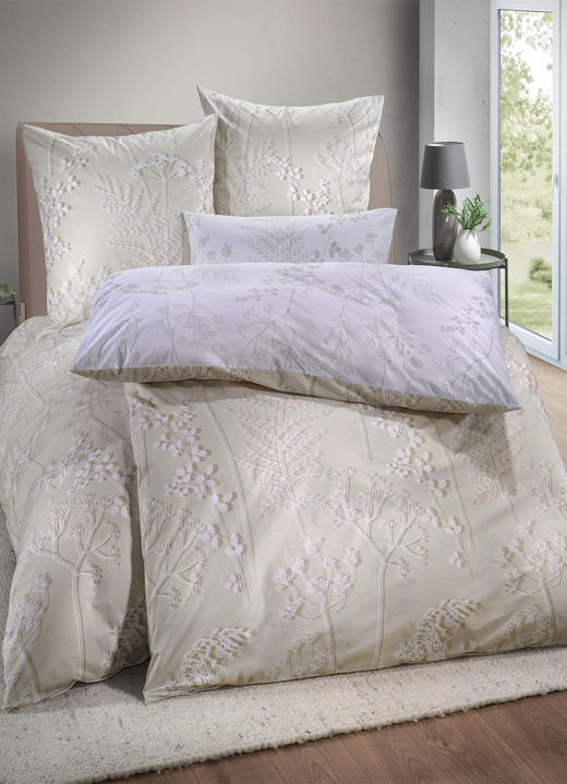 Bettwäschegarnituren - Wendebettwäsche-Garnitur aus 100% Baumwolle, in Größe 111 (40/80 cm + 135/200 cm) bis 115 (80/80 cm + 155/220 cm), in Farbe SILBER Ansicht 5