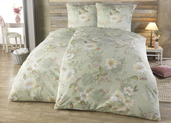 Bettwäschegarnituren - Feinbiber Bettwäsche-Garnitur von Castell, in Größe 112 (80/80 cm + 135/200 cm) bis 115 (80/80 cm + 155/220 cm), in Farbe APRICOT Ansicht 4