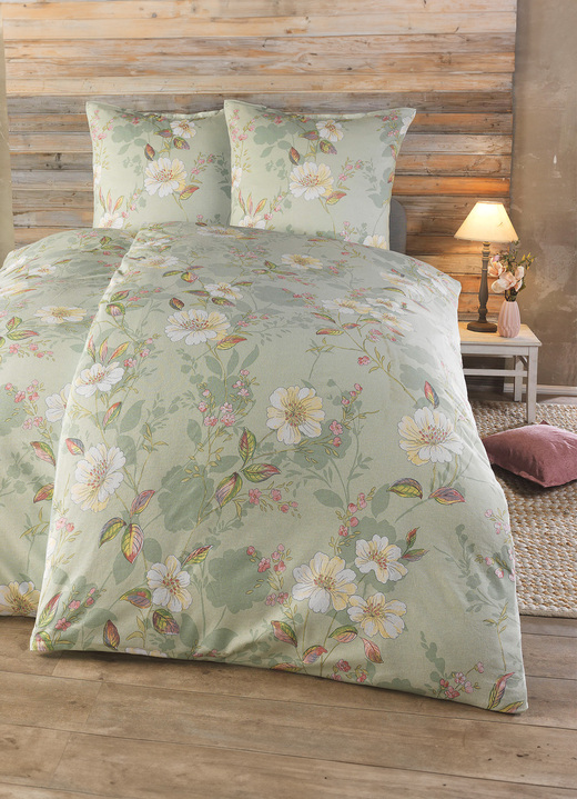 Bettwäschegarnituren - Feinbiber Bettwäsche-Garnitur von Castell, in Größe 112 (80/80 cm + 135/200 cm) bis 115 (80/80 cm + 155/220 cm), in Farbe APRICOT Ansicht 3