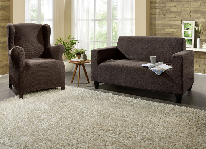 Sessel- & Sofaüberwürfe - Multi-elastische Stretchbezüge, in Größe 101 (Sesselbezug) bis 113 (Ohrensessel-Bezug), in Farbe GRÜN Ansicht 19