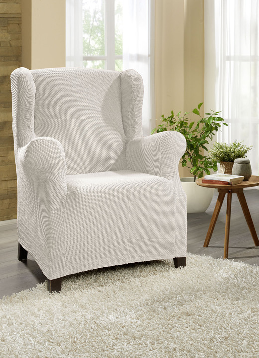 Sessel- & Sofaüberwürfe - Multi-elastische Stretchbezüge, in Größe 101 (Sesselbezug) bis 113 (Ohrensessel-Bezug), in Farbe GRÜN Ansicht 2