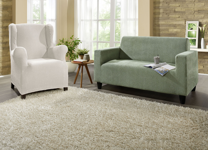 Sessel- & Sofaüberwürfe - Multi-elastische Stretchbezüge, in Größe 101 (Sesselbezug) bis 113 (Ohrensessel-Bezug), in Farbe BEIGE Ansicht 27