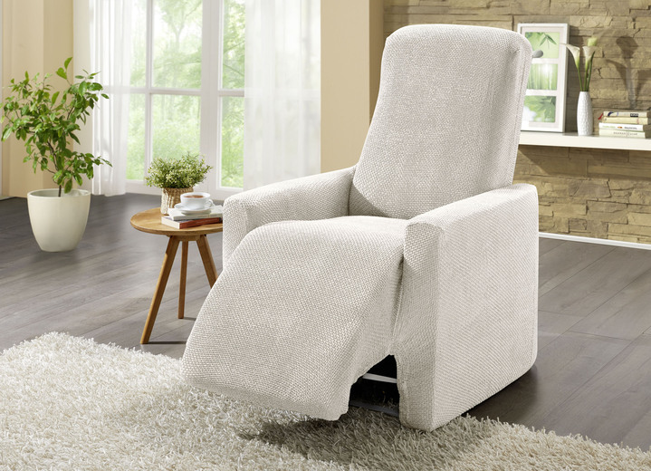 Sessel- & Sofaüberwürfe - Multi-elastische Stretchbezüge, in Größe 101 (Sesselbezug) bis 113 (Ohrensessel-Bezug), in Farbe BEIGE Ansicht 22