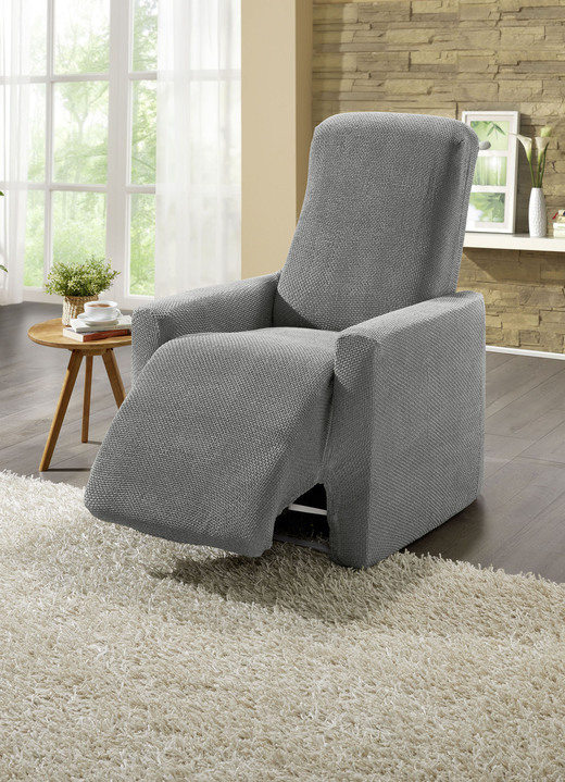 Sessel- & Sofaüberwürfe - Multi-elastische Stretchbezüge, in Größe 101 (Sesselbezug) bis 113 (Ohrensessel-Bezug), in Farbe BEIGE Ansicht 28