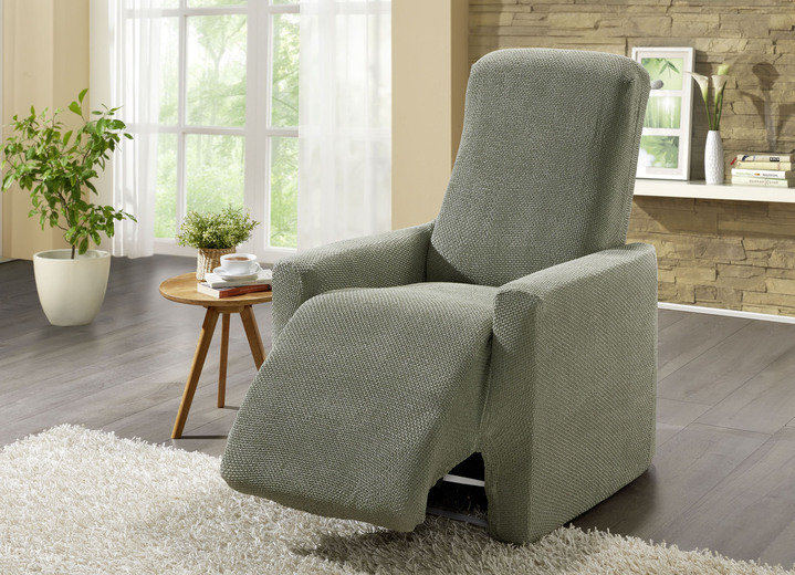 Sessel- & Sofaüberwürfe - Multi-elastische Stretchbezüge, in Größe 101 (Sesselbezug) bis 113 (Ohrensessel-Bezug), in Farbe BEIGE Ansicht 16