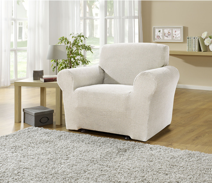 Sessel- & Sofaüberwürfe - Multi-elastische Stretchbezüge, in Größe 101 (Sesselbezug) bis 113 (Ohrensessel-Bezug), in Farbe BEIGE Ansicht 30