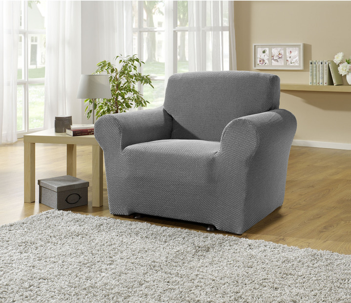 Sessel- & Sofaüberwürfe - Multi-elastische Stretchbezüge, in Größe 101 (Sesselbezug) bis 113 (Ohrensessel-Bezug), in Farbe BEIGE Ansicht 34