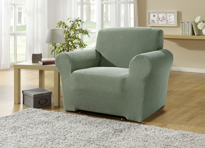 Sessel- & Sofaüberwürfe - Multi-elastische Stretchbezüge, in Größe 101 (Sesselbezug) bis 113 (Ohrensessel-Bezug), in Farbe BEIGE Ansicht 29
