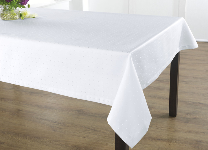 Tischdecken - Hochwertige Damast-Tischdecken vom Curt Bauer Ansicht 6 Tischdecken - Hochwertige Damast-Tischdecken vom Curt Bauer, in Größe 102 (Läufer, 50/140 cm) bis 302 (2 Servietten, 50/ 50 cm), in Farbe WEISS Ansicht 6