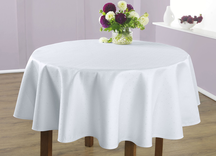 Tischdecken - Hochwertige Damast-Tischdecken vom Curt Bauer Ansicht 7 Tischdecken - Hochwertige Damast-Tischdecken vom Curt Bauer, in Größe 102 (Läufer, 50/140 cm) bis 302 (2 Servietten, 50/ 50 cm), in Farbe WEISS Ansicht 7