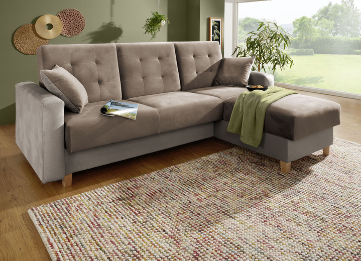 Funktions-Polstermöbel - Gemütliche Polsterecke mit Bettfunktion, in Farbe CREME-BEIGE Ansicht 1