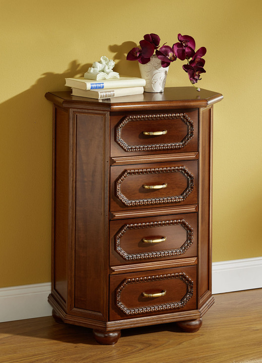 Sideboards & Kommoden - Hochwertige Möbelserie mit Echtholzfurnier, in Farbe NUSSBAUM, in Ausführung Schubladenkommode, schmal Ansicht 2