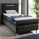 Betten - Boxspringbett mit LED-Beleuchtung, in Farbe WEISS – Farbe SCHWARZ – Ansicht 3