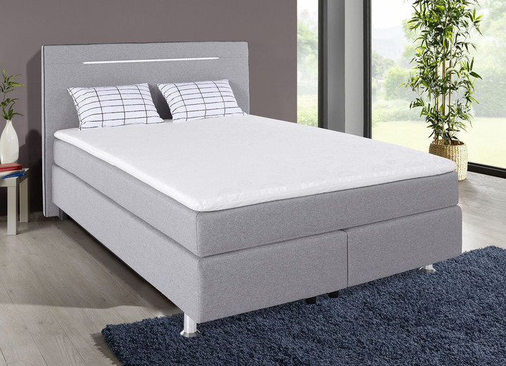 Betten - Boxspringbett mit LED-Beleuchtung, in Farbe GRAU Ansicht 1