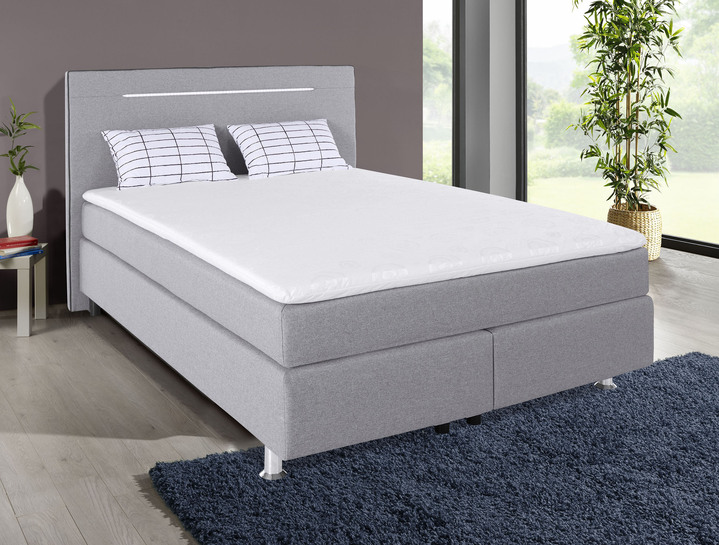 Betten - Boxspringbett mit LED-Beleuchtung, in Farbe WEISS Ansicht 3