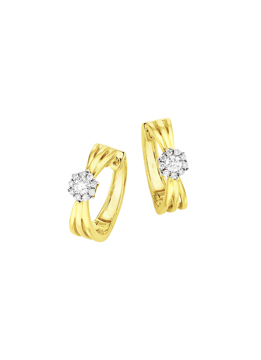 mit Diamanten - Durchbrochene Klappcreolen mit 20 Brillanten, in Farbe  Ansicht 2