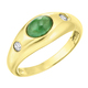 mit Edelsteinen - Damenring mit Smaragd, in Größe 160 bis 220, in Farbe  – Ansicht 2