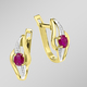 mit Edelsteinen - Ohrringe mit Rubin, in Farbe  – Ansicht 1