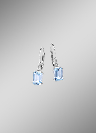 Ohrringe mit Brillanten und Blautopas