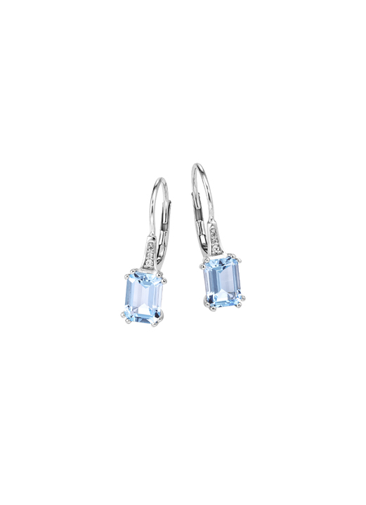 mit Diamanten - Ohrringe mit Brillanten und Blautopas Ansicht 2 mit Diamanten - Ohrringe mit Brillanten und Blautopas, in Farbe  Ansicht 2