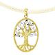 ohne Steine / mit Zirkonia - Wunderschöner Baum-Anhänger in Bicolor – Ansicht 2 ohne Steine / mit Zirkonia - Wunderschöner Baum-Anhänger in Bicolor, in Farbe  – Ansicht 2