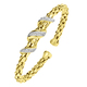 Halsketten & Armbänder - Vergoldeter Armreif mit Zirkonia – Ansicht 2 Halsketten & Armbänder - Vergoldeter Armreif mit Zirkonia, in Farbe  – Ansicht 2