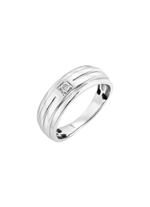 mit Diamanten - Herrenring aus Weißgold, in Größe 180 bis 240, in Farbe  Ansicht 2