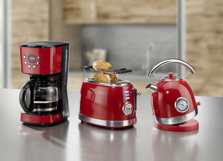 Küchengeräte-Serien - Korona Frühstücksserie im Retro-Design, in Farbe ROT, in Ausführung Toaster Ansicht 1
