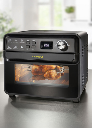 Kochen & Grillen - Carrera Heißluft-Ofen – ersetzt Backofen und Fritteuse, in Farbe SCHWARZ-SILBER – Farbe SCHWARZ-SILBER – Ansicht 
