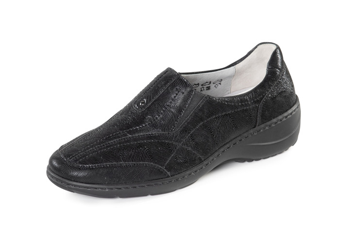 Komfortschuhe - Waldläufer, komfortable Damen-Slipper, Weite K, mit herausnehmbarem Fußbett, in Größe 4 bis 8 1/2, in Farbe SCHWARZ Ansicht 1