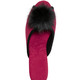 Hausschuhe - ELENA EDEN, schicke Damen-Pantoletten, Weite G, mit Kunstfellpompon, in Größe 036 bis 042, in Farbe SCHWARZ-WEISS – Farbe ROT – Ansicht 2
