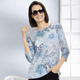 Pullover - Pullover aus weich fließendem Material – Farbe ECRU-TÜRKIS-MULTICOLOR – Ansicht 1 Pullover - Pullover aus weich fließendem Material, in Größe 036 bis 052, in Farbe ECRU-TÜRKIS-MULTICOLOR – Farbe ECRU-TÜRKIS-MULTICOLOR – Ansicht 1