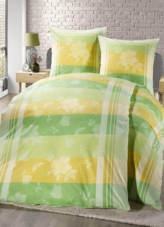 Bettwäschegarnituren - Bettwäsche-Garnitur, in Größe 111 (40/80 cm + 135/200 cm) bis 115 (80/80 cm + 155/220 cm), in Farbe GRÜN